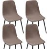 HLTQL Coprisedia Cucina con Elastico Copri Sedia da Cucina 6/4/2 Pezzi Copertura Sedie Velluto Coprisedie AntiGraffio Gatto Unghie(#3,4pcs)