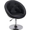 Duhome Poltrona/Sedia da Pranzo in Similpelle/Club Sedia Lounge Altezza Regolabile poltroncina Colore Selezione 509A, Colore:Nero, Materiale:Similpelle