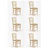 S.I.S.A. di G.&G. srl SISA srl, Set di 6 Sedie, Sedie In Legno Grezze, Sedie Sala Da Pranzo, Arredamento Casa, Modello Paesana, Seduta Paglia, 45x 37x 87 Cm, Made In Italy, LE SEDIE NON SONO VERNICIATE
