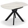 REDÒKASA Tavolo da pranzo ellittico allungabile 120x80 modello MAUI, con meccanismo di apertura automatico, design moderno per sala da pranzo, cucina e soggiorno (Marmo Carrara Lucido)
