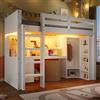 Cayipng Letto a soppalco con scrivania,armadio,letto soppalco 90*200 cm con LED mult Modalità,3 cassetti,1 ripiano aperto(4 divisori),letto bambini con Scomparti multipli,per cameretta bambino ecc,Bianco