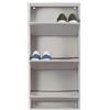GENTILIN DESIGN Scarpiera Salvaspazio Slim, Portascarpe a Ribalta 3 Ante in Metallo Tortora, Già Montata, Interni/Esterni, P 13,5 x L 50 x H 103 cm