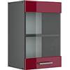 Vicco Mobile da cucina in vetro R-Line, Rosso lucido, 40 cm, per la libera combinazione all'interno di sistemi cucina modulari