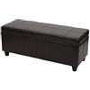 Mendler Panca contenitore elegante Kriens ecopelle 114x45x45cm - marrone