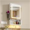ChromaCasa Specchio Bagno Contenitore con 3 Colori Luce e 2 AC/3 USB, Armadio Specchio Bagno con Deumidificazione con 1 Tocco e Funzione di Memoria & con Mensola Regolabile(47x80x16 cm,Bianco)