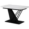 Vicco tavolo da pranzo allungabile Fenaro, Bianco/nero, 120 x 80 cm estensibile, estendibile fino a 160 cm con prolunga integrata