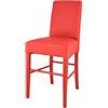 t m c s Tommychairs - Sgabello basso moderno modello Luisa per cucina e bar, struttura in legno di faggio colore rosso, Seduta e Schienale Imbottiti e Rivestiti in pelle artificiale colore rosso