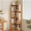Generic Libreria Angolare, Librerie in Legno a Forma di L, Librerie for Soggiorno, Ufficio, Aula, Camera da Letto, Dormitorio, con Spaziatura Tra i Ripiani di 30cm (2/3/4/5 Livelli)