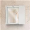 Bissolo Casa Specchiera da Bagno con Luce LED e Pensile, Bianco Nordico, 60x60x16 cm, Laminato con 2 Ripiani in Vetro