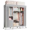FOLREORP Armadio Portatile per Vestiti con ripiani e asta appendiabiti guardaroba in tessuto con ruote telaio in metallo Organizzatore Portabiti per Camera, Bagno o Soggiorno Cabina Armadio(125X45X170CM)