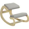 HOMCOM Sedia Ergonomica Inginocchiatoio e Movimento a Dondolo Grigio Chiaro