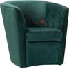 Liberoshopping Poltrona poltroncina da camera o soggiorno imbottita in tessuto velluto e struttura in legno (Verde)