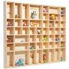 Creative Deco Bacheca da Parete Portaoggetti, Scaffale Legno Naturale | Espositore con Divisori 51 Scomparti | 52 x 46 x 5 cm | Mensola, Vetrina Espositiva | Portagioie per Stoccaggio e Decorazione