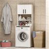 HOMIDEA MIA Mobile armadio per lavatrice - Mobile alto per il bagno con scaffali 182 x 65 x 60 cm (Bianco)