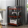 Valdoza Mobile Stereo Hi Fi Rack Audio, HiFi Rack HiFi Aperto Multifunzione Per Soggiorno Ufficio, Rack Audio Mobile Con Ruote Universali, For Componenti Stereo A 1-4 Livelli Armadio Audio HiFi Rack(Black+bro