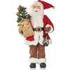 GOVITA - Pupazzo di Babbo Natale 50 cm, Addobbi Natalizi, Figura di Babbo Natale con Regalo, Decorazioni Natalizie per Tavolo