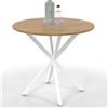 IDMarket - ALIX mesa de comedor redonda para 2 a 4 personas, de madera y pata de araña blanca 80 cm