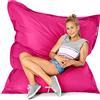Green Bean© Poltrona a sacco da interni XXL 140x180cm 380 Lt imbottitura in perle EPS per bambini e adulti Cuscino gigante Lavabile Resistente alle intemperie Sedia Cuscino per pavimento Rosa