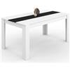 IDMarket - GEORGIA Tavolo da pranzo rettangolare bianco e nero per 8 persone 160 x 80 cm