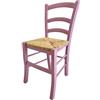 ZStyle Sedia Venezia Legno Colorata Ristorante Agriturismo Cucina Casa Paglia - Verde Blu Giallo Rosso (Lilla)