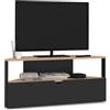 IDMarket - Mobile TV angolare ELI 100 cm in legno effetto faggio e nero