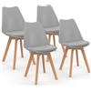 IDMarket - Set di 4 sedie da pranzo grigio chiaro SARA
