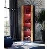 Komodee Vetrina Tivoli A2 Nero/Wotan 55x159x35 cm | Vetrina Armadio Tivoli, Nero/Wotan, Larghezza 55 cm x Altezza 159 cm x Profondità 35 cm, LED RGB , 3 ripiani in vetro