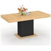 IDMarket - Tavolo da pranzo allungabile rettangolare Eden 4-6 persone legno e nero 120-160 cm