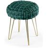 MAURY'S IL NUMERO UNO DEL RISPARMIO MAURY'S POUF PORTO IN VELLUTO CON GAMBE DORATE E TOP EFFETTO INTRECCIATO 35 X H43 CM (Verde)