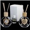DLM Bomboniere DLM-31585 (Kit 6 Pezzi) Profumatore in Vetro Legno con Cuore Albero della Vita Life Tree Matrimonio Diffusore per Ambienti Profumo bomboniera