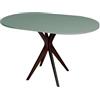 RAGABA Tavolo da pranzo ovale piccolo 100 x 75 cm, struttura a X, per 4 persone, in legno massiccio, moderno, salvaspazio, verde