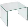Vente-unique - Comodino Suzana - L 50cm x P 40cm x H 40cm - vetro temperato - trasparente