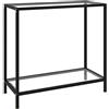 vidaXL Tavolo Consolle Elegante Moderno Tavolino Servizio Arredi Interni Ingresso Soggiorno Mobili Casa Trasparente 80x35x75 cm in Vetro Temperato