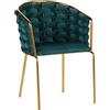 Staylux Sedia alyssia in velluto verde e oro