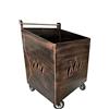 CASAMANIASHOPPING Carrello portalegna ferro battuto con fiamma 42x38x62h cm (SPAZZOLATO RAME)