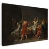 Printed Paintings Stampa su Tela (60x40cm): Jacques Louis David - La Morte di Socrate