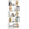 RELAX4LIFE Libreria Scaffale a 5 Livelli in Legno, Struttura in Metallo, Divisorio per Stanza, Scaffale Portaoggetti per Soggiorno, Camera da Letto, Ufficio, Carico 120kg, 70 x 24 x 157 cm