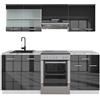 Vicco Cucina componibile R-Line, Antracite lucido/bianco, 200 cm