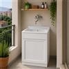 Yellowshop - Mobile Lavatoio in PVC con Serrandina - Senza Foro Rubinetto, Vasca Capiente, Resistente all'Acqua - Diverse Dimensioni - Made in Italy (L60xP50xH84 cm)