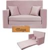 Flumi Personalizzato Divanetto Bambini con Funzione Sleep - 3 in 1 | Divani Piccoli | Divano Bambini | Colore: (Rosa)