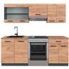 Vicco Cucina componibile R-Line, Rovere dorato/antracite, 200 cm, PL Rovere, adatto per l'espansione individuale con moduli aggiuntivi