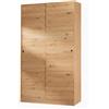 Arreditaly Armadio Guardaroba Con Ante Scorrevoli Salvaspazio 5 Ripiani E Asta Appendiabiti Ideale Per Camera Corridoio Cameretta Ripostiglio Disimpegno 120 x 50 x 200 Cm (Rovere)
