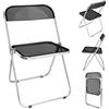homewell Sedie Pieghevoli in Acrilico, Sedie da Pranzo Moderne in PET, Pieghevoli, Portatili, Struttura in Acciaio Metallico, Carico 150 KG, per Esterno o Interno (Nero)