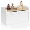 IDMarket - Panca portaoggetti per bambini LOGAN 60 cm in legno bianco e faggio