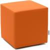 Avalon - Pouf Poggiapiedi Rigido CUBO Mamba Ignifugo Classe 1IM in Ecopelle Nautica, Puff Poggiapiedi, Seduta da Interno ed Esterno, Professionale Comodo Impermeabile, Made in IT(35cm-Arancio)