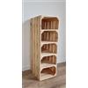 PYXIDAS Scarpiera Alta 2-5 Cassette di Legno per Stoccaggio Corte e Robuste Casse di Legno Pulito-Brucia, Naturale (4 ripiani, Naturale)