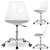 SPRINGOS - Sedia da scrivania per bambini a partire dai 6 anni, bianca, altezza regolabile, ergonomica, con ruote e seduta facile da pulire, design scandinavo