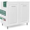 Shally Dogan Mobile Base per Cucina con Due Ante e Due Scomparti Design Boiserie, Mobiletto con Struttura in Legno Robusta e Resistente, Mobile Componibile, 80 x 50 x 85H cm (Bianco Frassinato)
