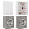 CDF Mobile Bagno Pensile Sospeso Sopra Lavatrice Scaffale a Muro con Ante Lunghe 4 Ripiani Chiusi Lavanderia 64 x 90 x 30 cm - Bianco