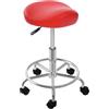 Shinpeed Sgabello da sella ergonomico, con ruote, regolabile in altezza, sellino girevole a 360° (Ro)